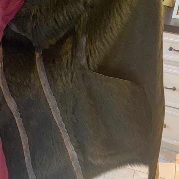 Hunter green faux shearling jacket - Picture 3 of 4